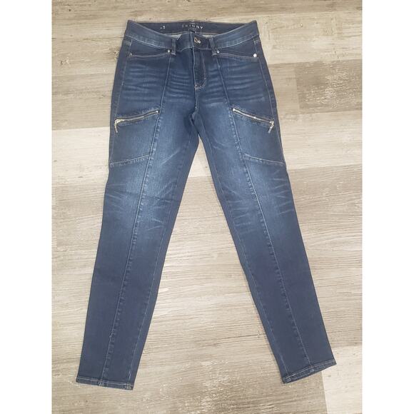 White House Black Market The Skinny Ankle Dark Wash Denim Blue Jeans | Size 2 - Picture 9 of 9